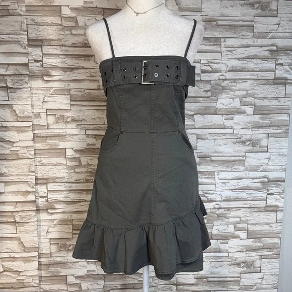 URBAN REVIVO GRAY MINI DRESS - Picture 5 of 13